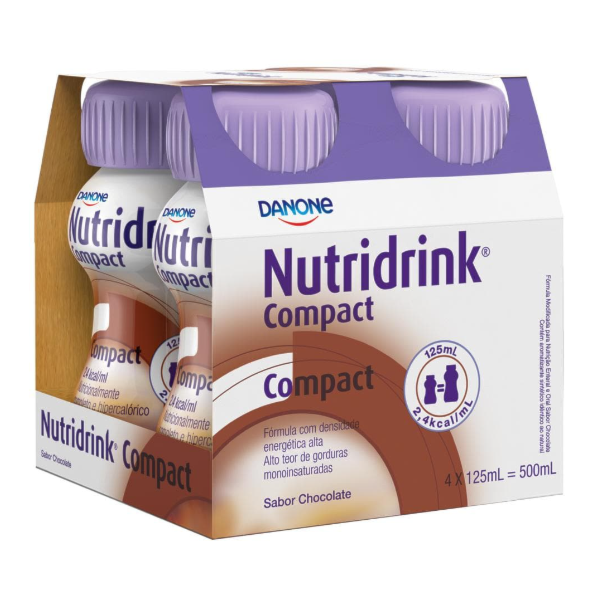 Nutridrink Compact Chocolate - Kit 4 unidades de 125mL - Danone Nutridrink Compact Chocolate - Kit 4 unidades de 125mL - Danone