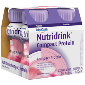 Nutridrink Compact Protein Morango Danone - Kit 4 un de 125 mL Nutridrink Compact Protein Morango Danone - Kit 4 un de 125 mL