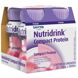 Nutridrink Compact Protein Morango Danone - Kit 4 un de 125 mL