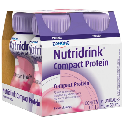 Nutridrink Compact Protein Morango Danone - Kit 4 un de 125 mL Nutridrink Compact Protein Morango Danone - Kit 4 un de 125 mL