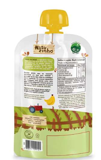 Papinha de Fruta Orgânica Natuzinho +6 meses - Sabor Banana