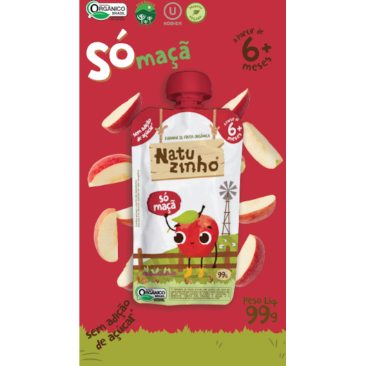 Papinha de Fruta Orgânica Natuzinho +6 meses - Sabor Maçã