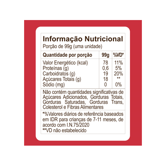 Papinha de Fruta Orgânica Natuzinho +6 meses - Sabor Maçã Papinha de Fruta Orgânica Natuzinho +6 meses - Sabor Maçã