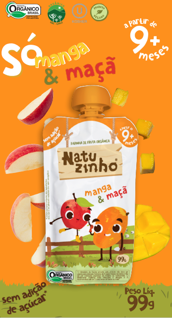 Papinha de Fruta Orgânica Natuzinho +9 meses - Sabor Manga e Maçã