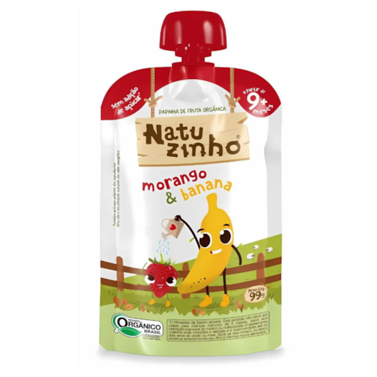 Papinha de Fruta Orgânica Natuzinho +9 meses - Sabor Morango e Banana