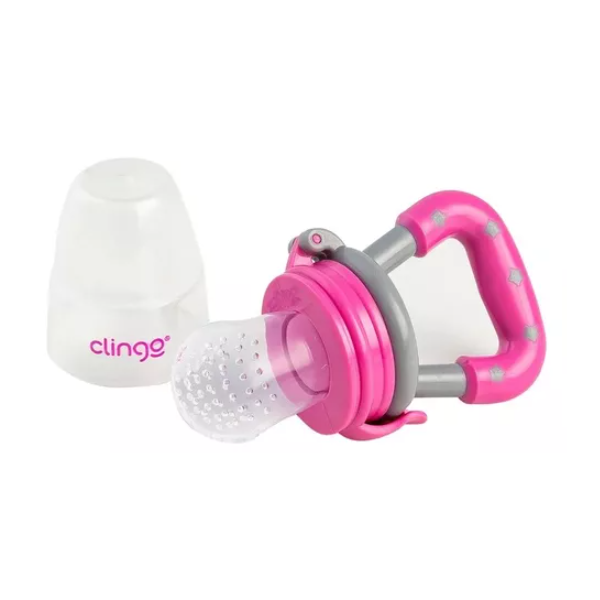 Porta Fruta  c/ Prendedor de Chupeta Colors Clingo- Rosa
