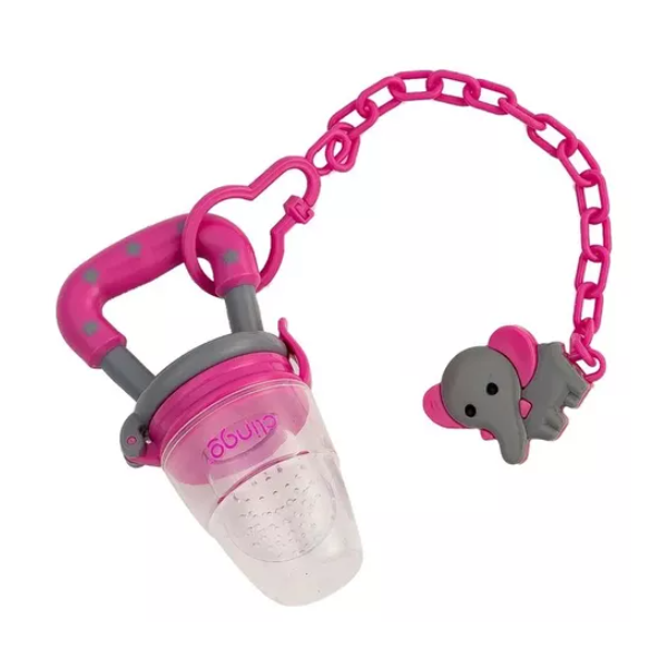 Porta Fruta  c/ Prendedor de Chupeta Colors Clingo- Rosa