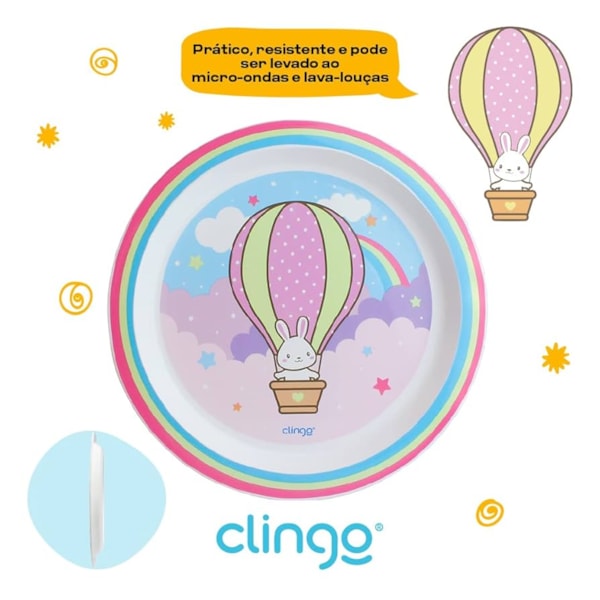 Prato Infantil Clingo Balão