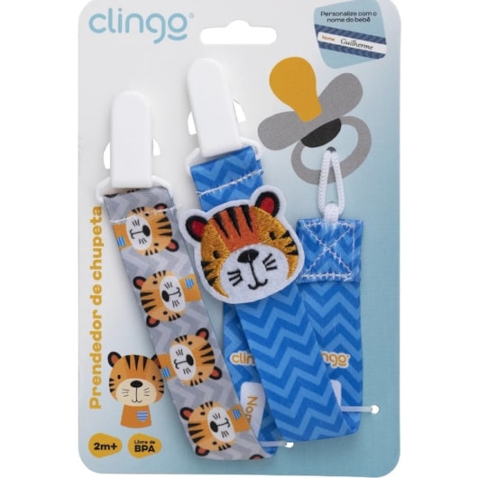 Prendedor de Chupeta Tigre (2 unds) - Clingo