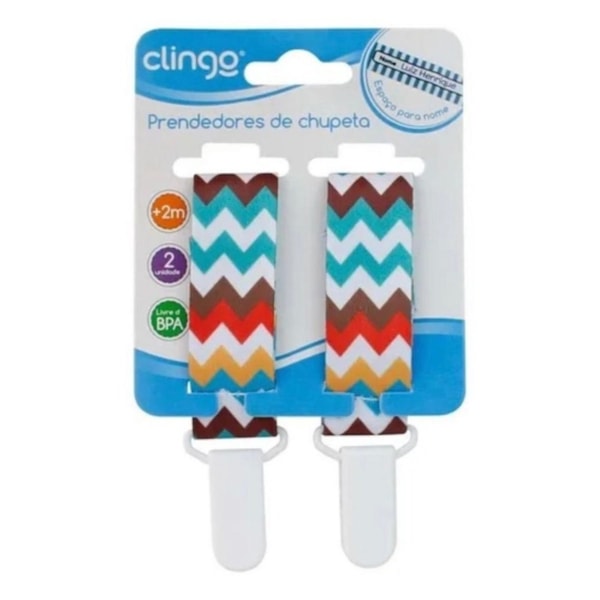 Prendedor de Chupeta Zig Zag Color (2un) - Clingo