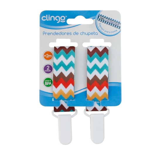 Prendedor de Chupeta Zig Zag Color (2un) - Clingo