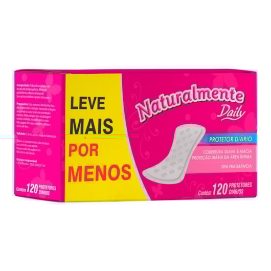 Protetor Diário Naturalmente Daily 120 unidades