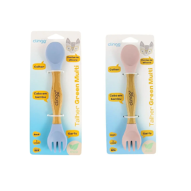 Talher Duplo De Bambu E Silicone - Clingo