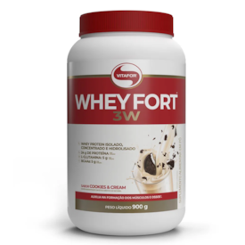 Whey fort 3W Vitafor 900g - Sabor Cookies & Cream Whey fort 3W Vitafor 900g - Sabor Cookies & Cream