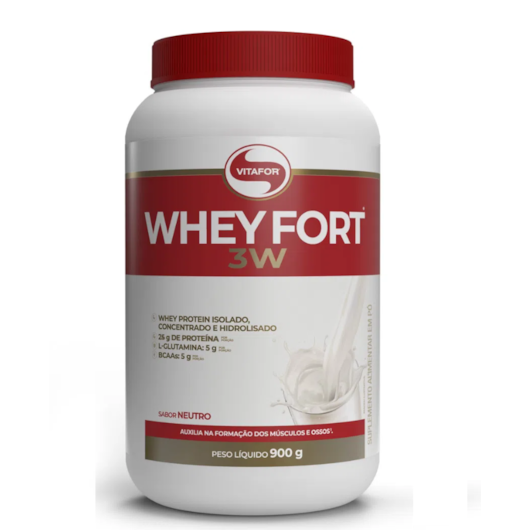 Whey fort 3W Vitafor 900g - Sabor Neutro Whey fort 3W Vitafor 900g - Sabor Neutro