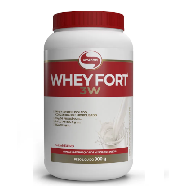 Whey fort 3W Vitafor 900g - Sabor Neutro Whey fort 3W Vitafor 900g - Sabor Neutro