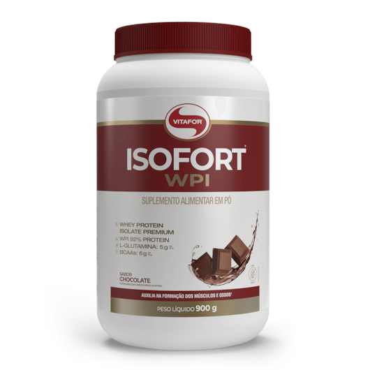 Whey Protein Isolado Isofort Vitafor 900g - Sabor Chocolate Whey Protein Isolado Isofort Vitafor 900g - Sabor Chocolate