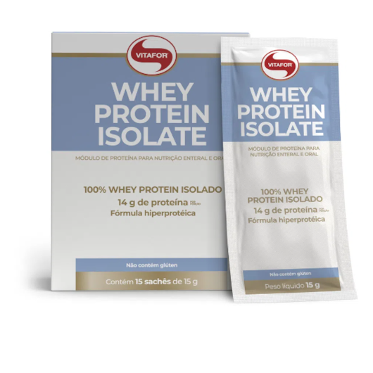 Whey protein isolate Vitafor 15 sachês -15g Whey protein isolate Vitafor 15 sachês -15g